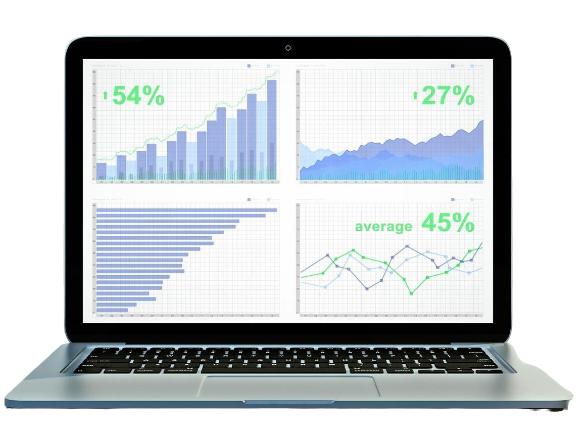 Plataforma de gestão em um laptop